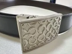 コーチ ベルト シグネチャー リバーシブル ベル レザー 黒 茶のサムネイル