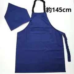 108巾着&111 紺色無地　ネイビー　エプロン　三角巾　ハンドメイド　キッズ