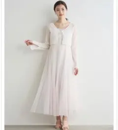 LILLIAN CARAT シアーカーディガン＆チュールキャミワンピースセットのサムネイル