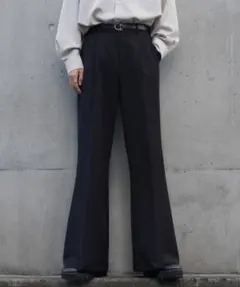 【cussil/クシル】TRストレッチルーズシルエットハイウエストフレアパンツ