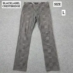 ブラックレーベルクレストブリッジ ストレートパンツ チェック グレー L 美品
