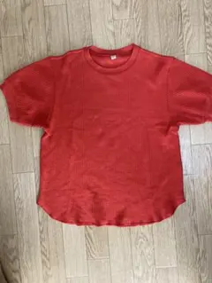 UNIQLO 赤 ワッフル生地 半袖 Tシャツ M