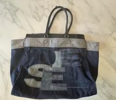 DIESEL デニム レザー トートバッグ - メルカリ