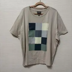 H&M ビッグシルエット Tシャツ XXL ベージュ 幾何学プリント 半袖