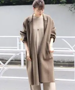試着のみ✨プラージュ　ハミルトン　コクーン　コート　ベージュ ガウン　カーディ