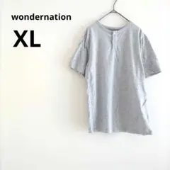 wondernation 半袖 Tシャツ XL 無地 グレー シンプル
