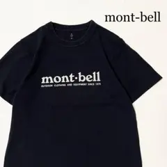 mont-bell ビッグロゴ クルーネック Tシャツ ブラック 実寸S程度