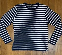 ボーダーカットソー　ロングTシャツ