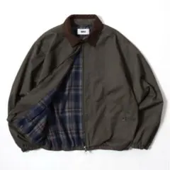 新品未使用 MRU 襟コーデュロイ ジャケット ブルゾン カーキ L チェック柄