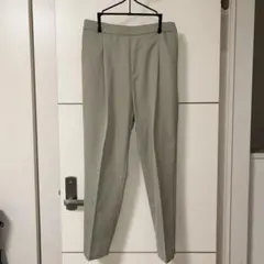 ライトグリーン スラックス ゴムウエスト