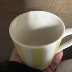緑と白のストライプ マグカップ S