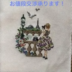 クロスステッチ完成品 ✤サモイロフ✤チューリップと女の子 - メルカリ