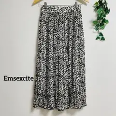 Emsexcite＊ヒョウ柄 レオパード プリーツスカート ロングスカート