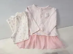 メゾピアノ　ウサギマスコット付長袖チュニック&レギンスセット