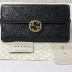 新品同様‼️ 現行　グッチ　GUCCI 財布　長財布　インターロッキングGG