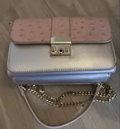 チェーンウォレット　ショルダー　シェリーモナ　西川瑞希　ピンク　オーストリッチ