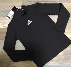 ジュニア120★アディダス★CLIMAWARM 保温＆透湿裏起毛モックシャツ 黒