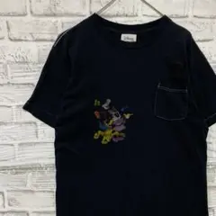 USA製90sミッキーヴィンテージTシャツ！シングル　ブラック古着M 0602