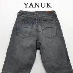 MY0707▲YANUK▲ヤヌーク デニム jeans グレー テーパード　23