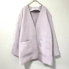 ◉ADAM ET ROPE　パープル　ノーカラージャケット　裏地なし　F