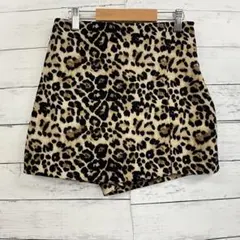 ZARA レオパード柄 キュロットスカート XS 美脚 韓国風 秋冬 レディース