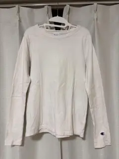 Champion ホワイト 長袖 Tシャツ M