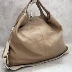 定価20万✨ジョルジオアルマーニ ビジネスバッグ レザー ベージュ 現行