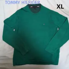 TOMMY HILFIGERオーガニックコットン セーター グリーンXL