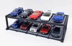 1/64サイズ■ 2段立体駐車場タイプディスプレイ■最大10台展示可