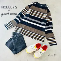 NOLLEY’S good man コットン100% ボーダーニットトップス M