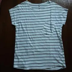 ストライプ 半袖Tシャツ ポケット付き