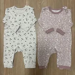 ロンパース　長袖　長袖ロンパース　ベージュ　ピンク　女の子　男の子　カバーオール