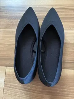 GU ウォッシャブルニットフラットシューズ ブラック 24.5cm