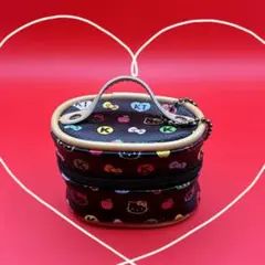 ハローキティ ミニチュアバニティポーチ ブラック 平成レトロ