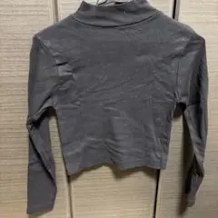 黒いタートルネック クロップド長袖
