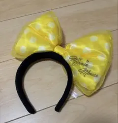 ミニーマウス イエローポルカドットヘアバンド