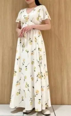 【ジェラートピケ】ジェラピケ　花柄　ワンピース　半袖　胸パット入り