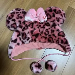 ディズニーリゾート ヒョウ柄ミニーマウス帽子JK