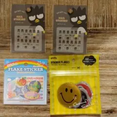 バツマルネイルシール・スマイルフレークシール・平成ガールフレークシール4点セット