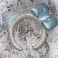 キティ スパンコール　水色　カチューシャ