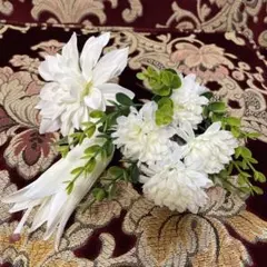 髪飾りホワイト人工花ヘアアクセサリー