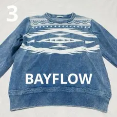 【BAYFLOW】ベイフロー　コットンニットセーター　綿ニット　幾何学模様　M
