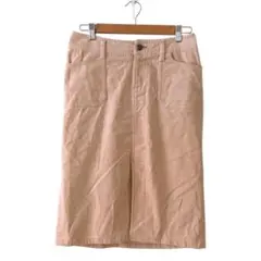 【COMME CA DU MODE】コーデュロイ タイトスカート(L)ピンク