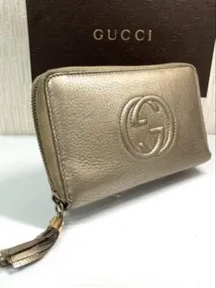 早い者勝ち GUCCI ソーホーラウンドファスナー長財布 ピンクベージュ 