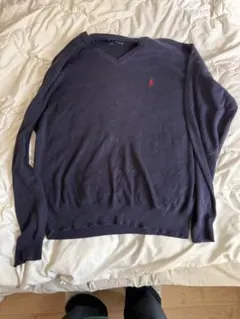 【Polo Ralph Lauren】ネイビー Vネックセーター Lサイズのサムネイル