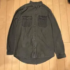 90s Cabela's ダークグレー XL デニムシャツ　ブラック　アメリカ