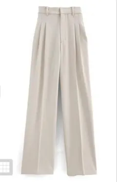 【GRL】タックセンタープレスストレートワイドパンツ(ai36)アイボリーM