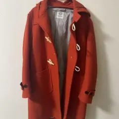 オレンジ ダッフルコート フード付き