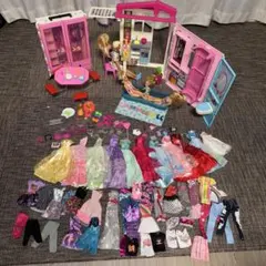 バービーBarbieクローゼット ハウス バービー3体 ケン チェルシー 洋服