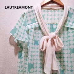 【美品】LAUTREAMONT ドット　ボウタイブラウス　半袖　ヴィンテージのサムネイル